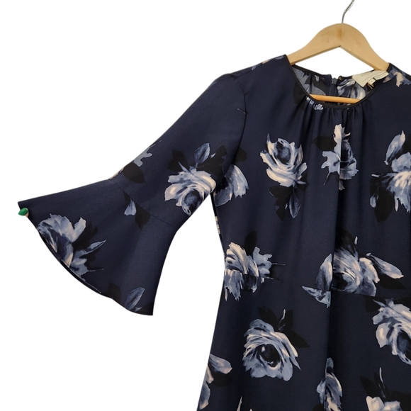 Kate Spade New York Night Rose crepe bell sleeve dress size 4 - Picture 4 of 6